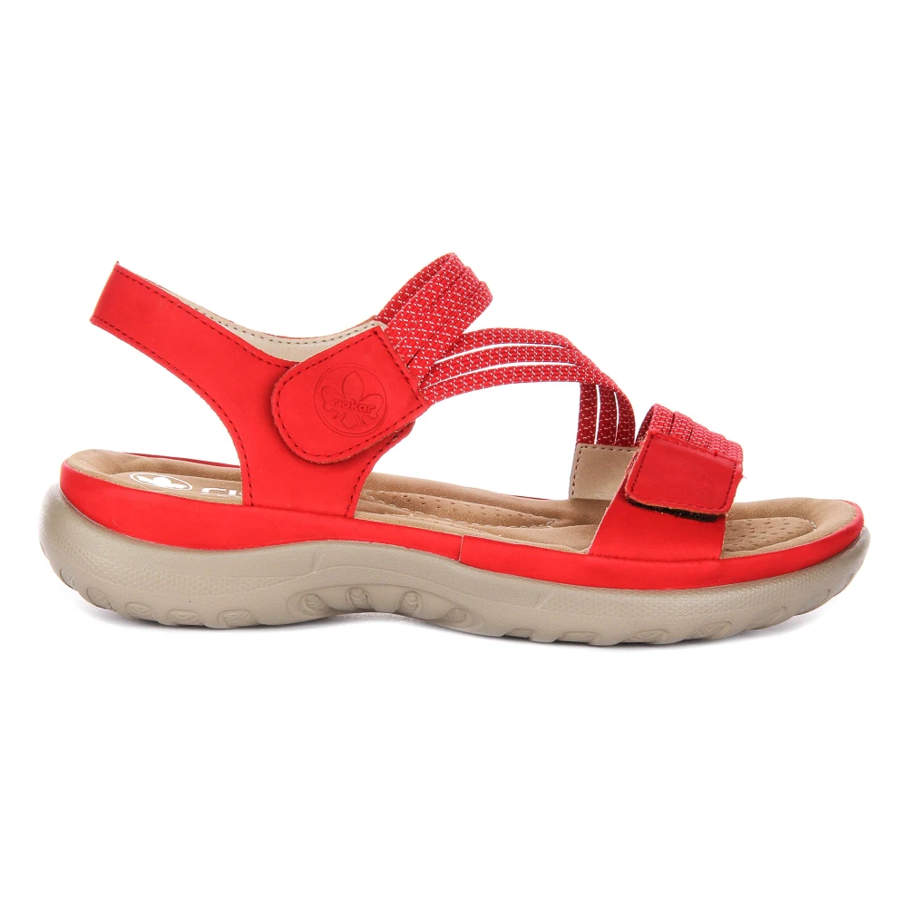 Rieker Women's Red Sandals Hook & Loop Size 9 Uk