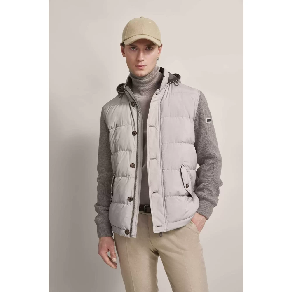 Bugatti Stijlvol Gebreid Mouwloos Vest Beige Heren