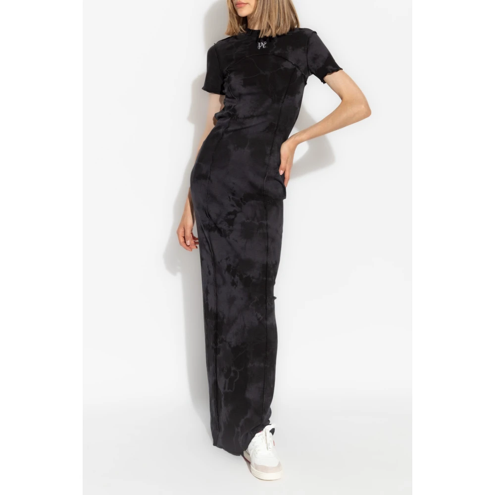 Palm Angels Rugloze Jurk Black Dames