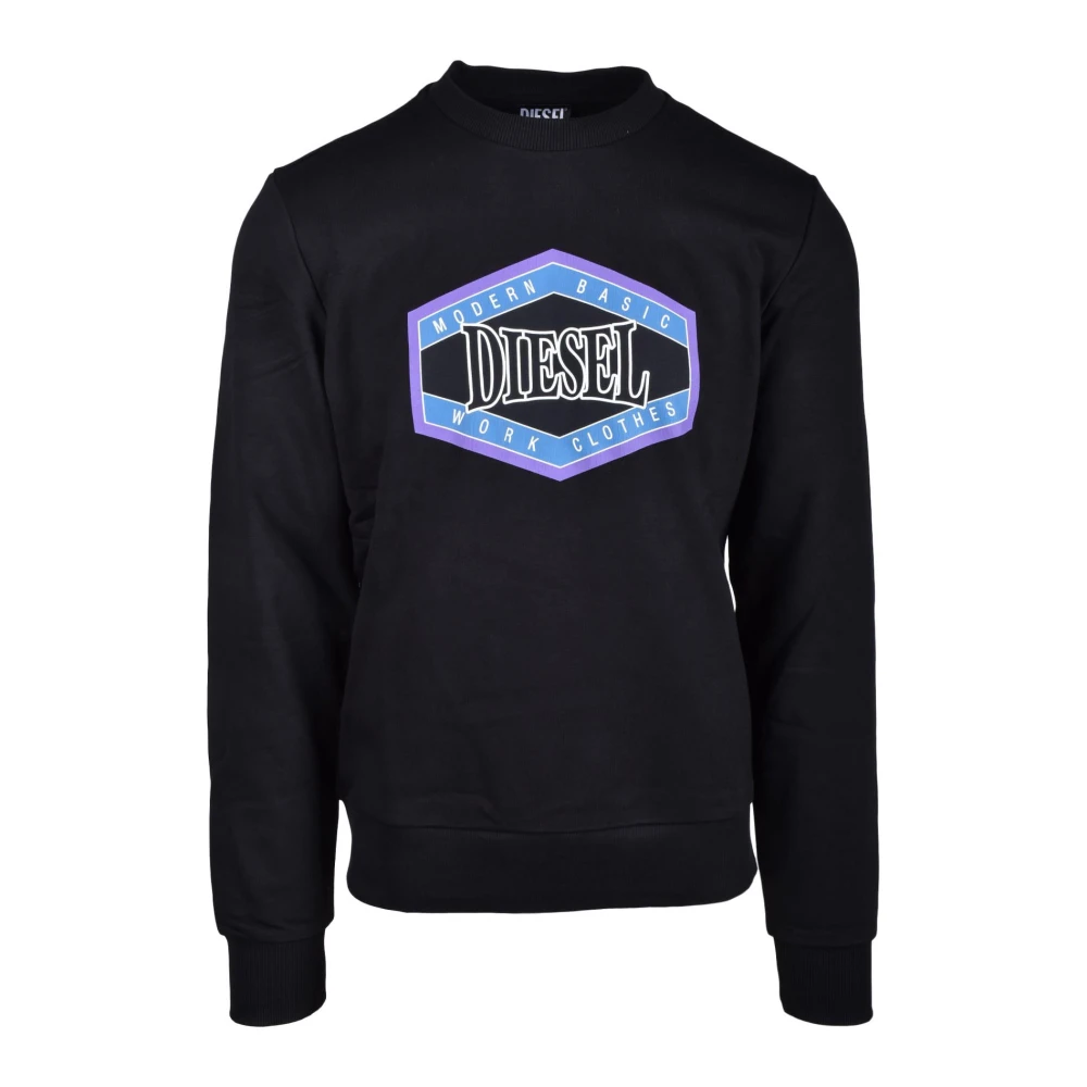 Diesel Katoenmix Sweatshirt Black Heren