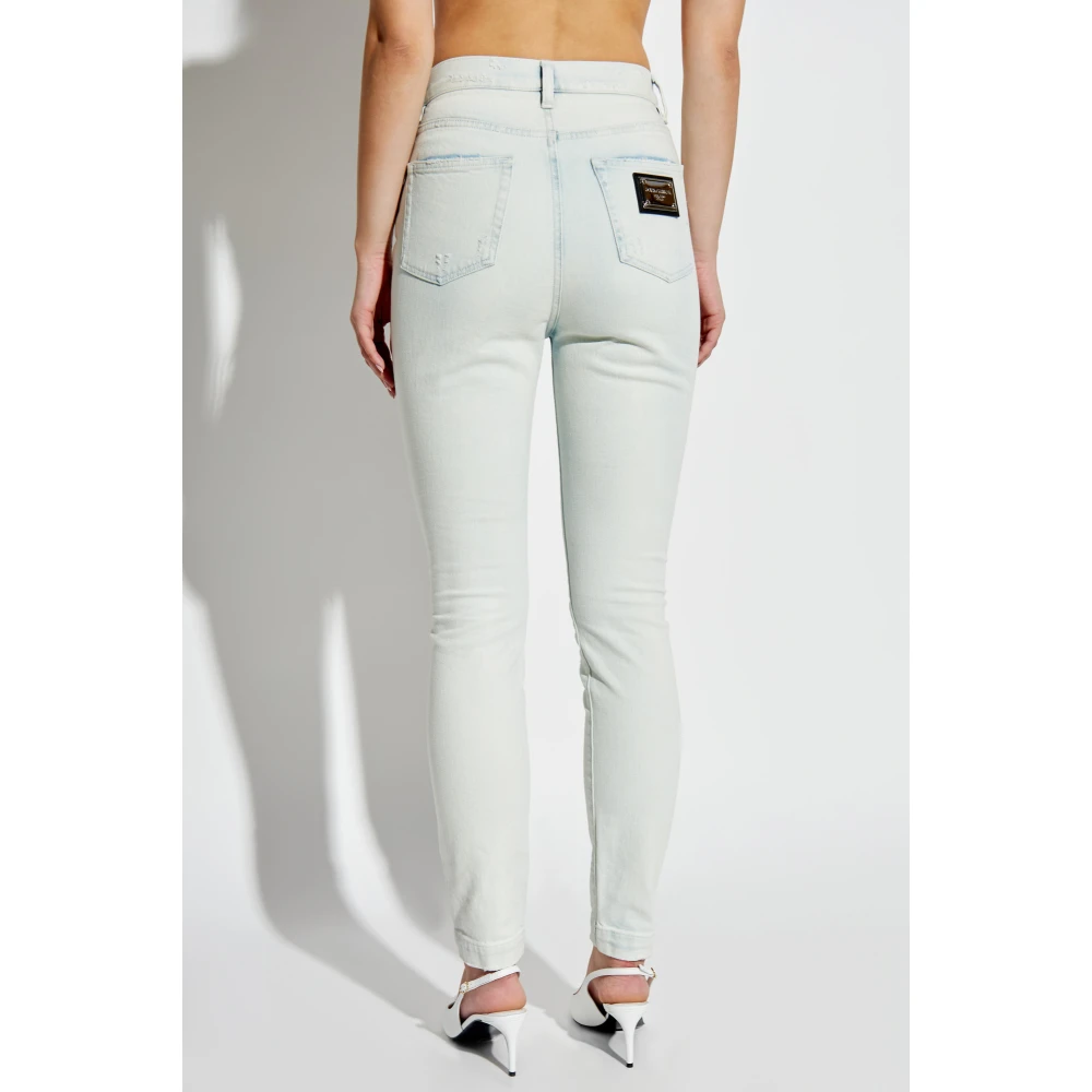 Dolce & Gabbana Jeans met logo Blue Dames