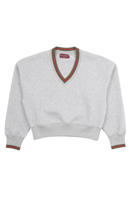 Web-rand V-ringad sweatshirt