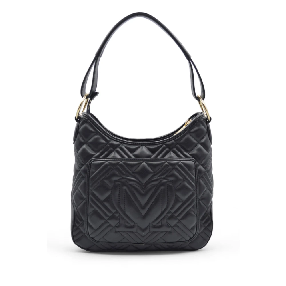Love Moschino Gewatteerde Schoudertas met Iconisch Logo Black Dames