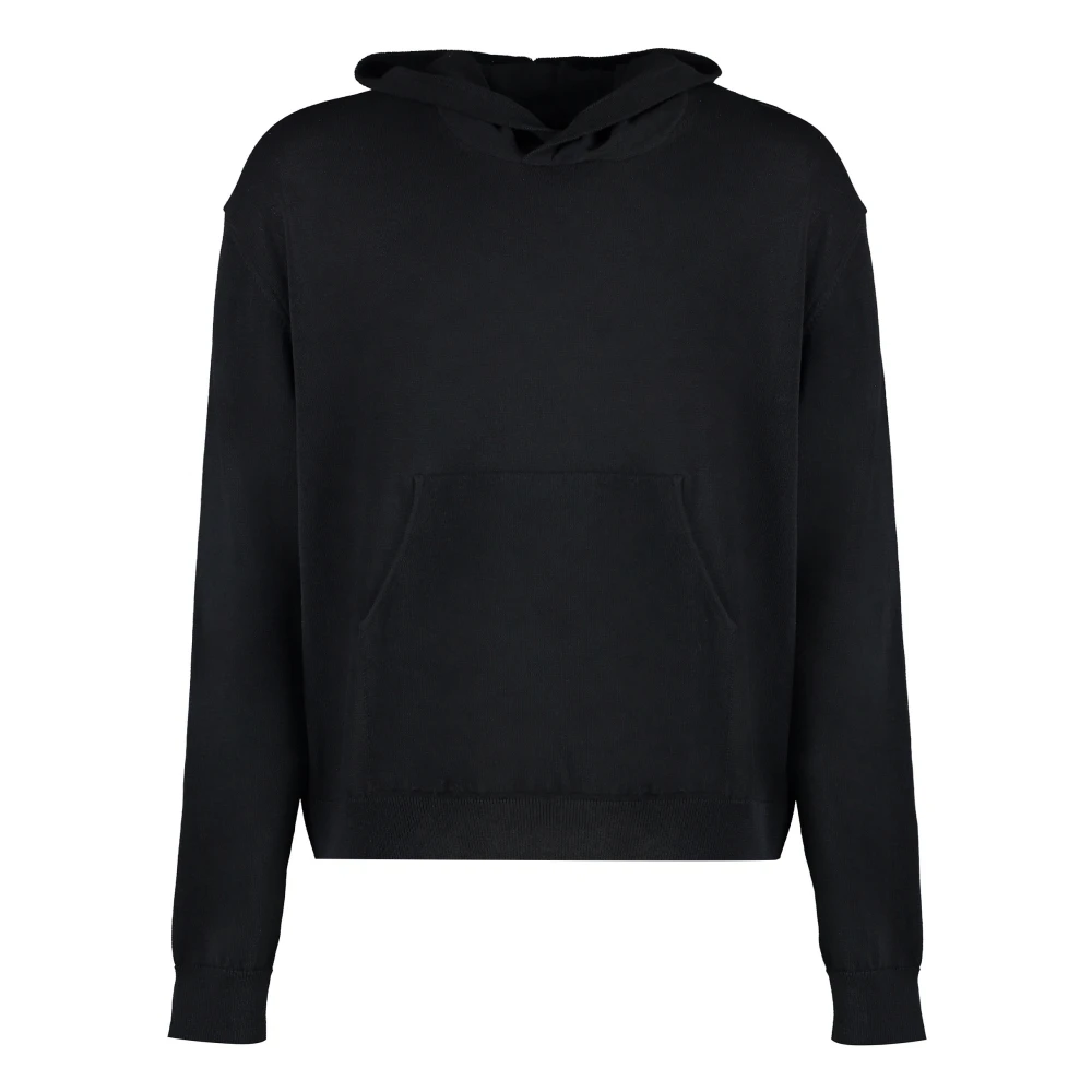 Our Legacy Geribbelde Gebreide Hoodie Katoenmix Black Heren