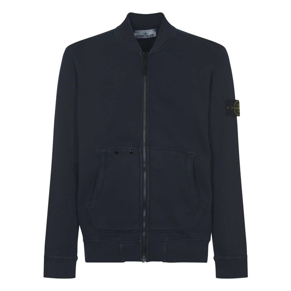 Stone Island Blauwe Sweater Track Stijl Blue Heren