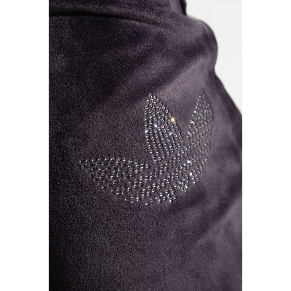adidas Originals Fluwelen broek met uitlopende pijpen Purple Dames