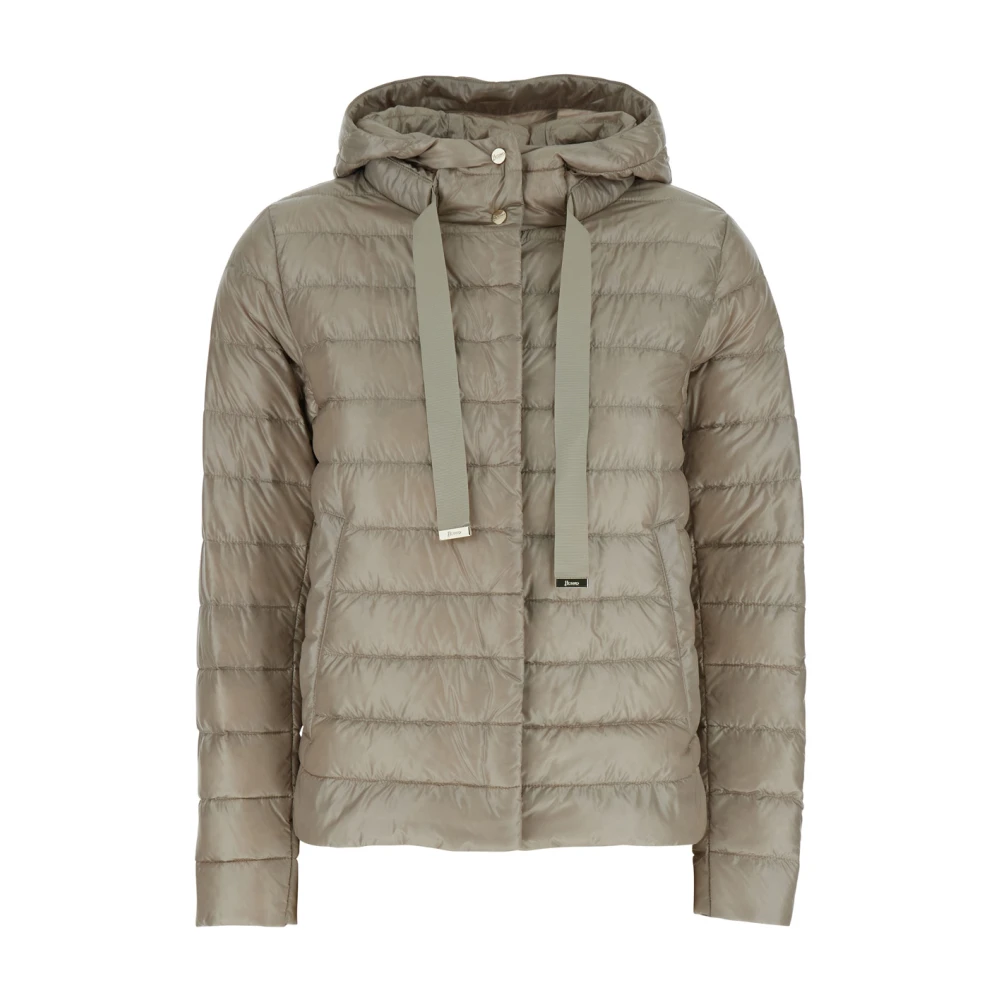 Herno Women's Beige Down Jacket With Drawstring Hood - Winter Jackets - S - Jackets