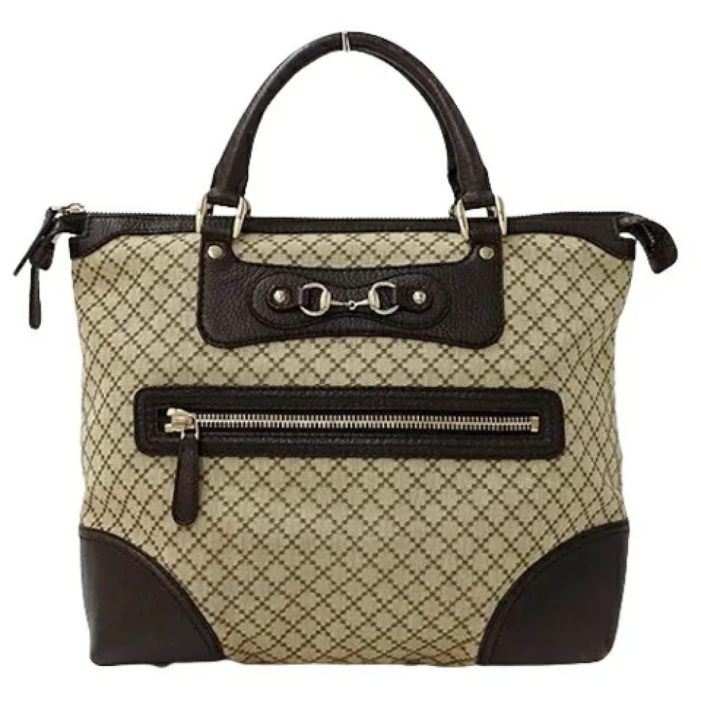 Gucci Vintage Pre-owned Canvas gucci-bags Beige Dames