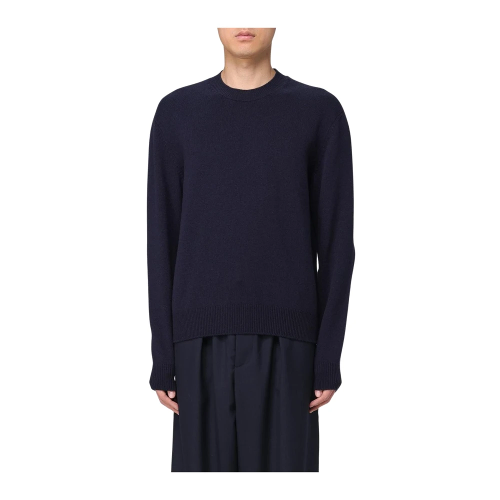 Bottega Veneta Men's Blue Merino Wool Crew Neck Pullover