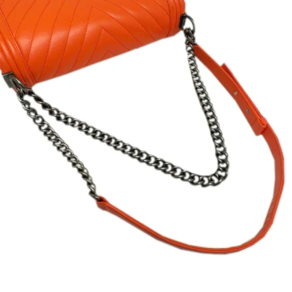 Chanel Vintage Pre-owned Leather chanel-bags Orange Dames