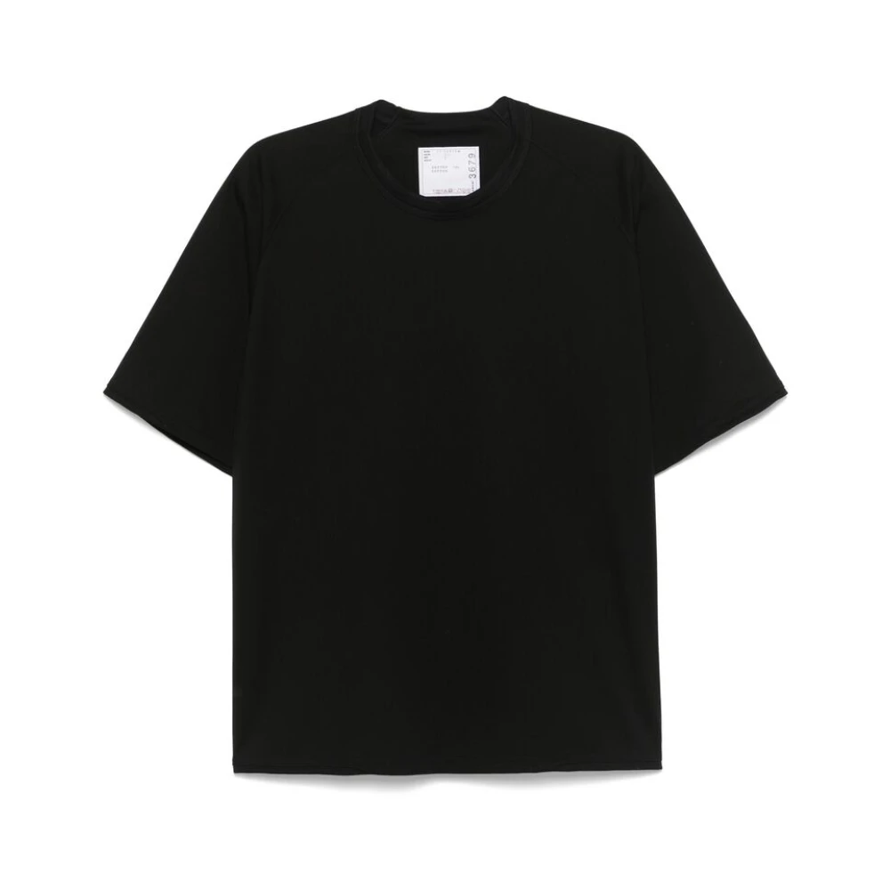Sacai Zwarte Crew Neck Korte Mouw T-shirt Black Heren