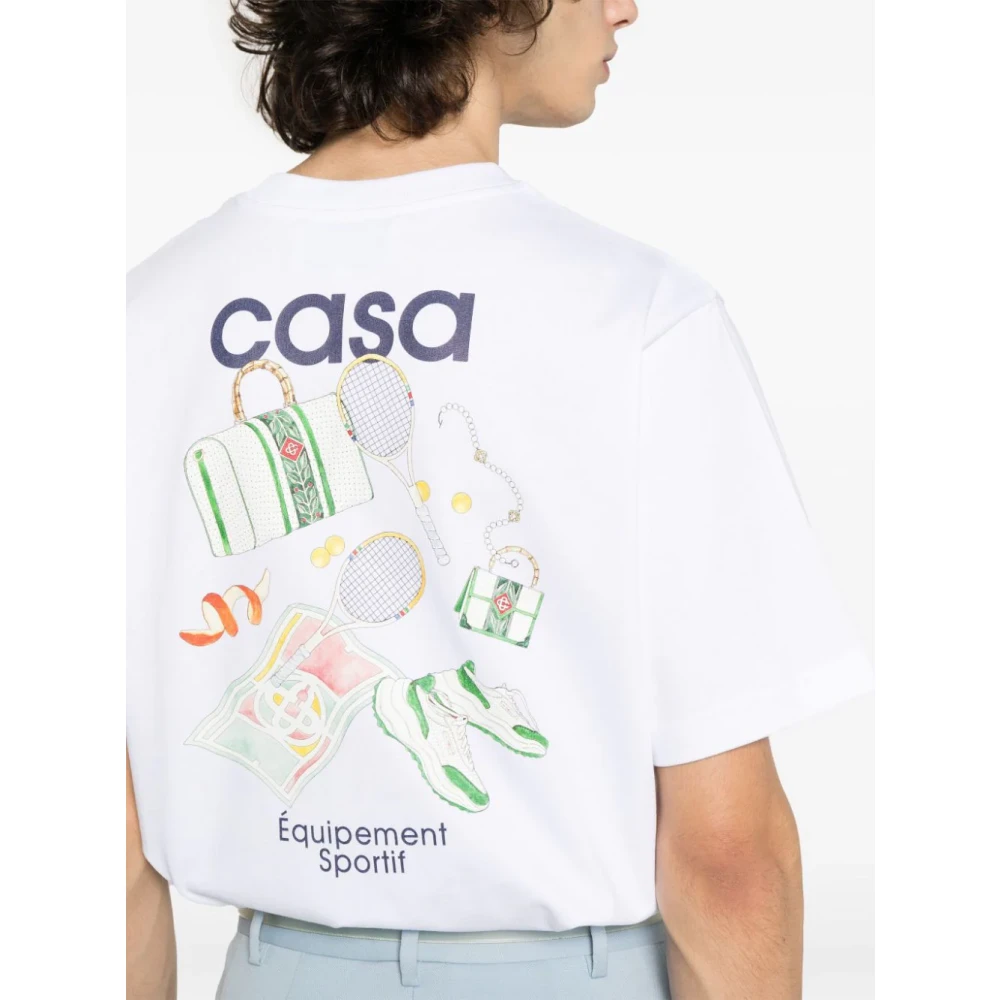 Casablanca Klieke Bedrukte T-shirts en Polos White Heren