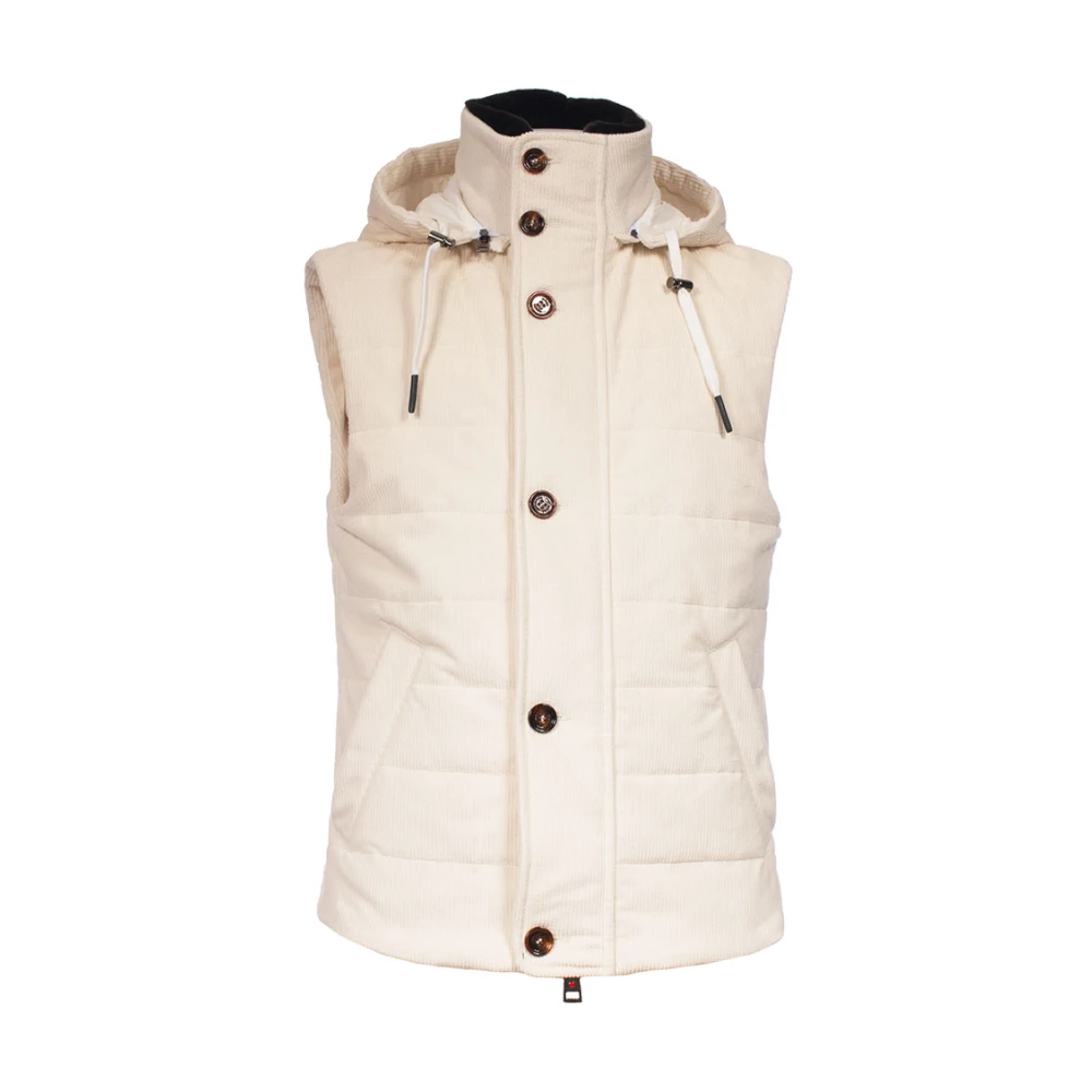 Kired Afneembare capuchon gewatteerde vest White Heren