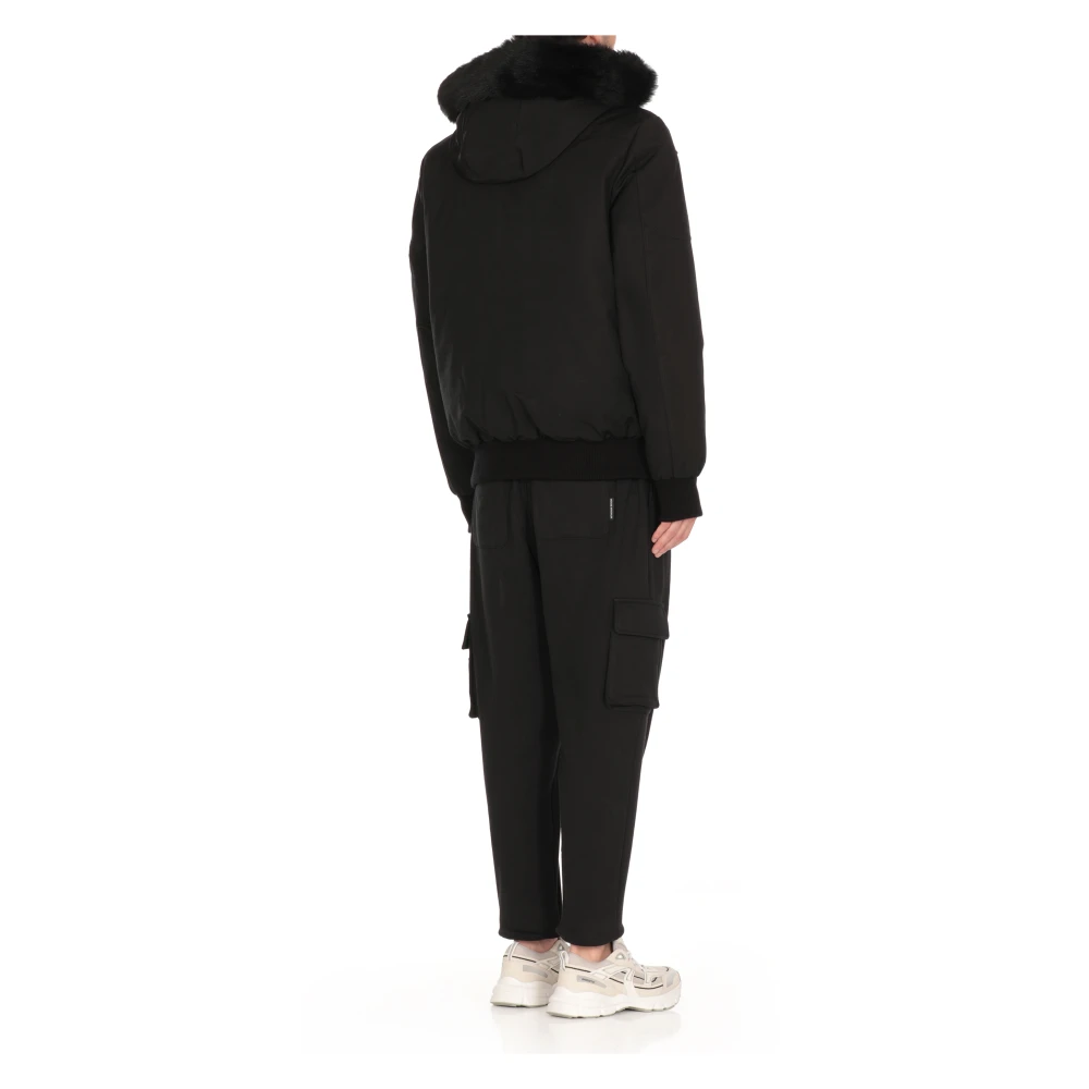 Moose Knuckles Zwarte donsjas met hoge kraag Black Heren