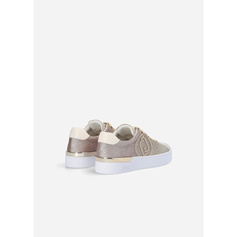 Liu Jo Glitter Sneakers met Maxi-logo en studs Beige Dames