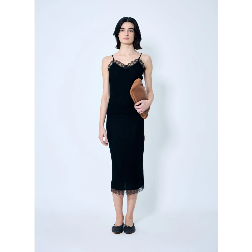 The Row Zijde Blend Kant Rok Black Dames