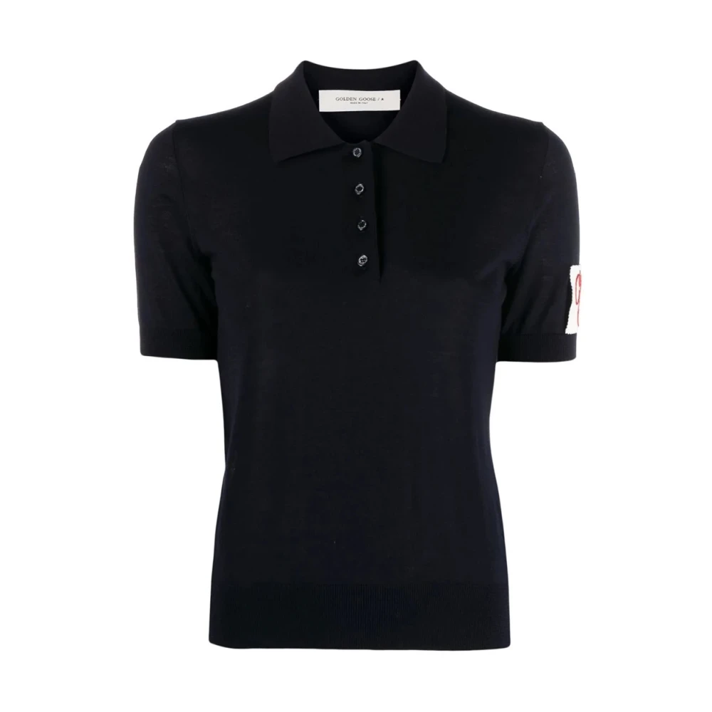 Golden Goose Women's Blue Navy Polo Knit T-Shirt - Polo Shirts - Xs - Tops