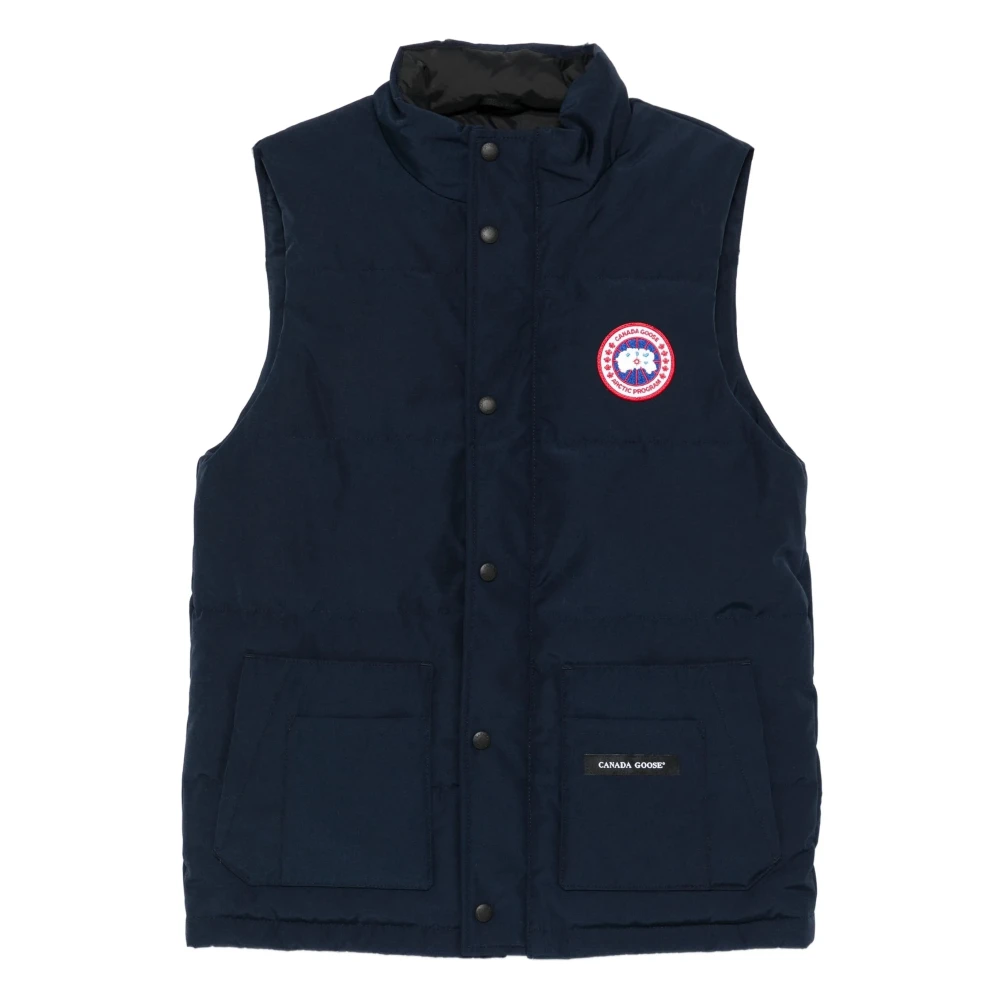 Canada Goose Mannelijk Blauw Freestyle Gilet Met Opgestikte Zakken