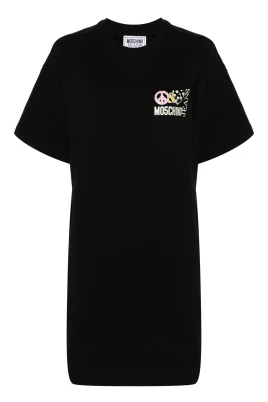 Logotryckt T-shirtklänning i bomull