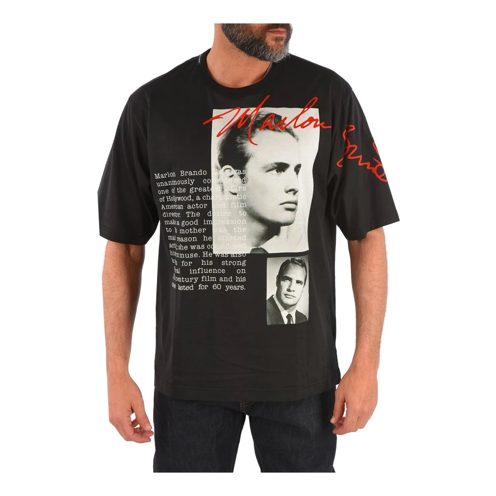 Dolce & Gabbana Logo Print Katoenen T-shirt Mannen Black Heren