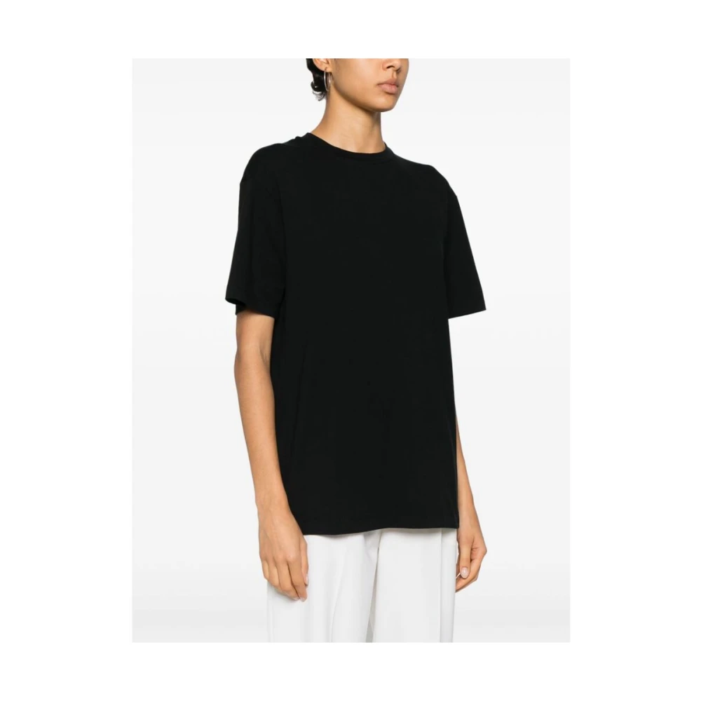 Mazzarelli Zwart Katoenmix Ronde Hals T-shirt Black Dames