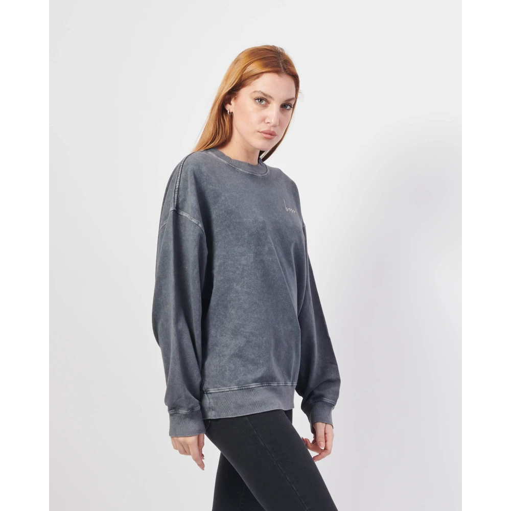 Hugo Boss Relaxed fit stretch stof sweatshirt zwart Black Dames