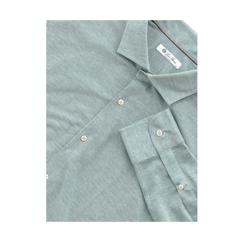 Loro Piana Lichtblauw Katoenen Overhemd Blue Heren