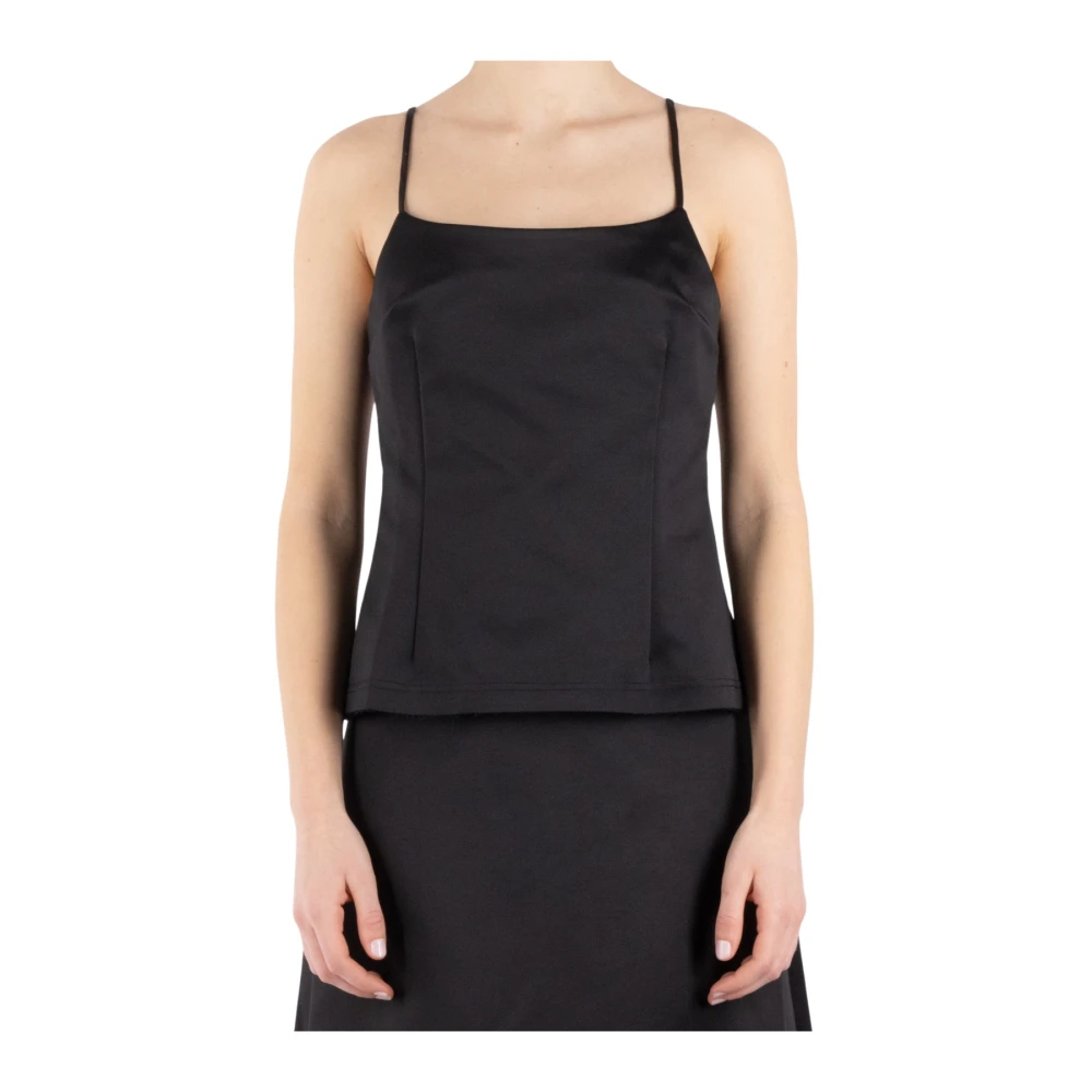 The Garment Zwart Polyester Katoen Top Black Dames