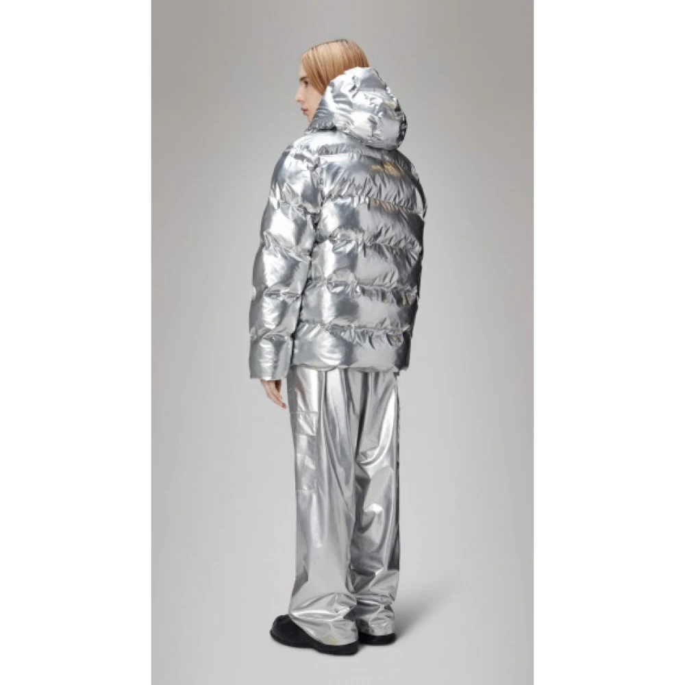 Rains Waterdichte Winter Pufferjas met Geïsoleerde Capuchon Gray Dames