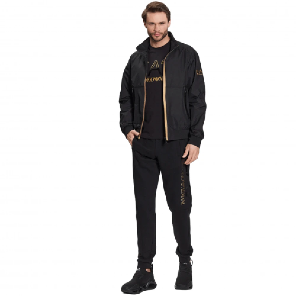 Emporio Armani EA7 Zwarte Joggingbroek met Unieke Stijl Black Heren