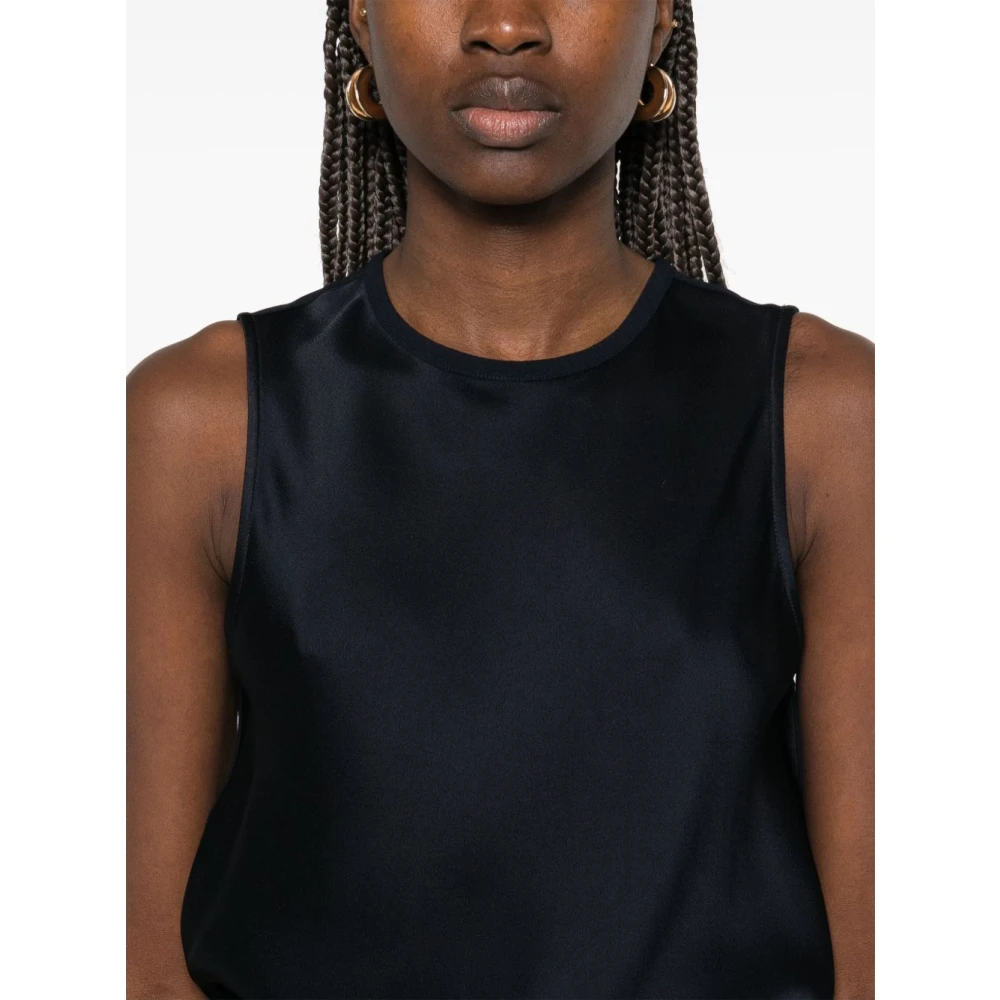 Forte Blauwe Mouwloze Top Met Ronde Hals Blue Dames