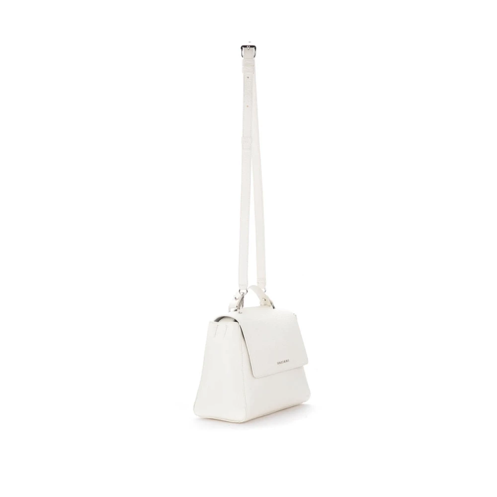 Orciani Witte Soft Small Leren Handtas White Dames