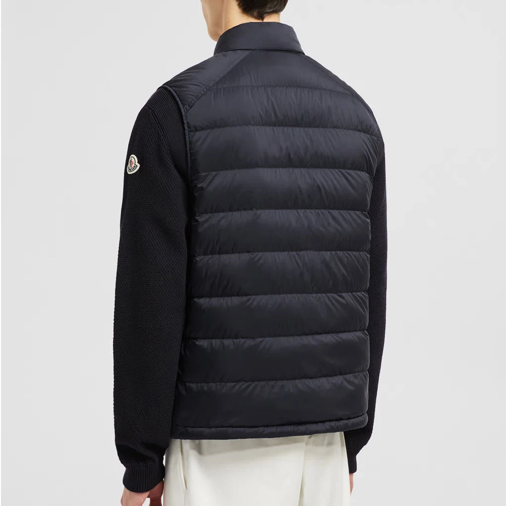 Moncler Navy Donzen Vest met Rits Blue Heren