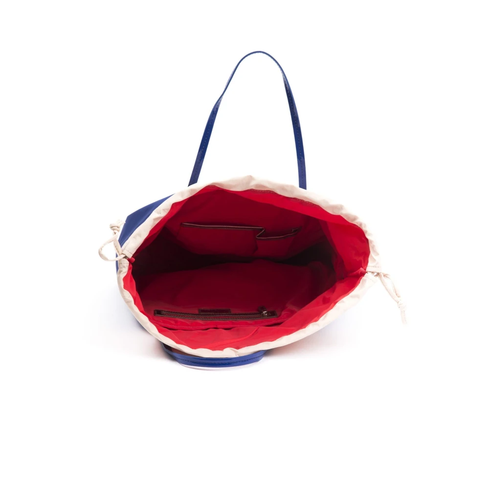 Byblos Blauwe Stoffen Shopper Tote met Patentaccenten Blue Dames