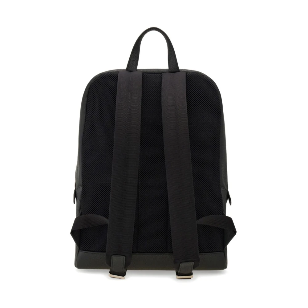 Salvatore Ferragamo Zwarte Gancini Patroon Rugzak Black Heren