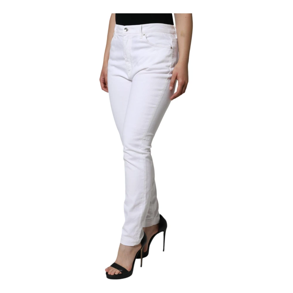 Dolce & Gabbana Witte Skinny Jeans Mid Taille Stretch White Dames