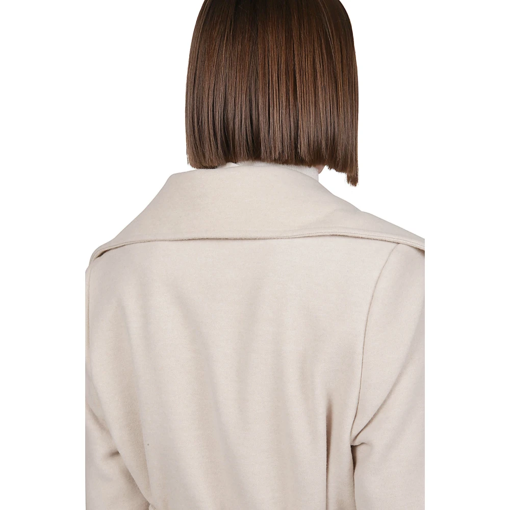Eleventy Kasjmier Mantel met Bontkraag Beige Dames