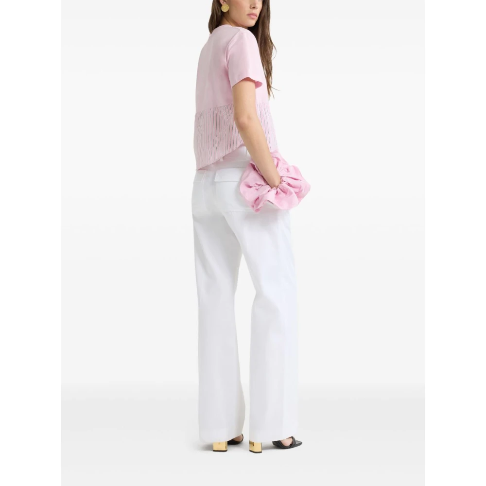 Patou Gestreept Roze Crew Neck T-shirt Pink Dames