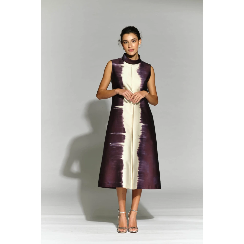 Moskada Midi Jurk met Perkins Halslijn Multicolor Dames