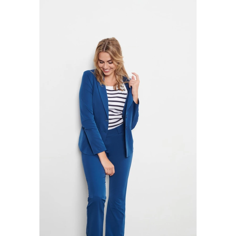 &Co Woman blazer Travel Blazer Phileine Travel Bz110-2 41060 Blue Dames