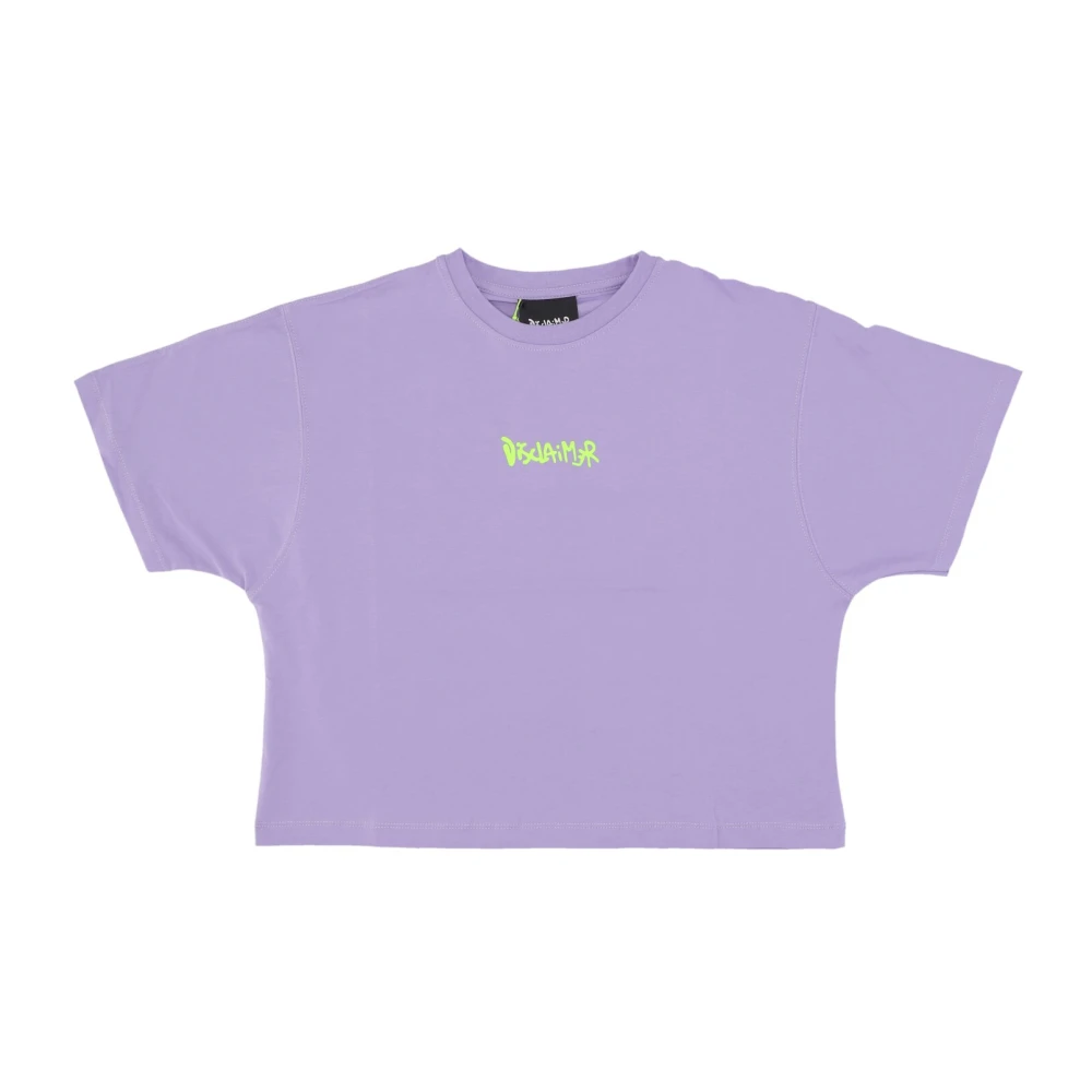 Disclaimer Stor Logo Tee Lila/Lime Streetwear Purple, Dam