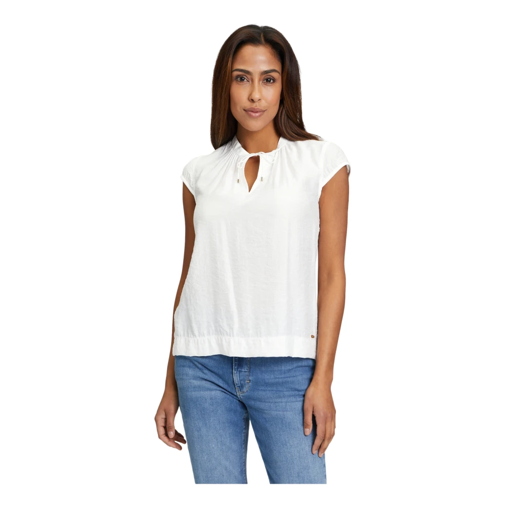Betty & Co Blouse met korte mouwen en ruches White Dames