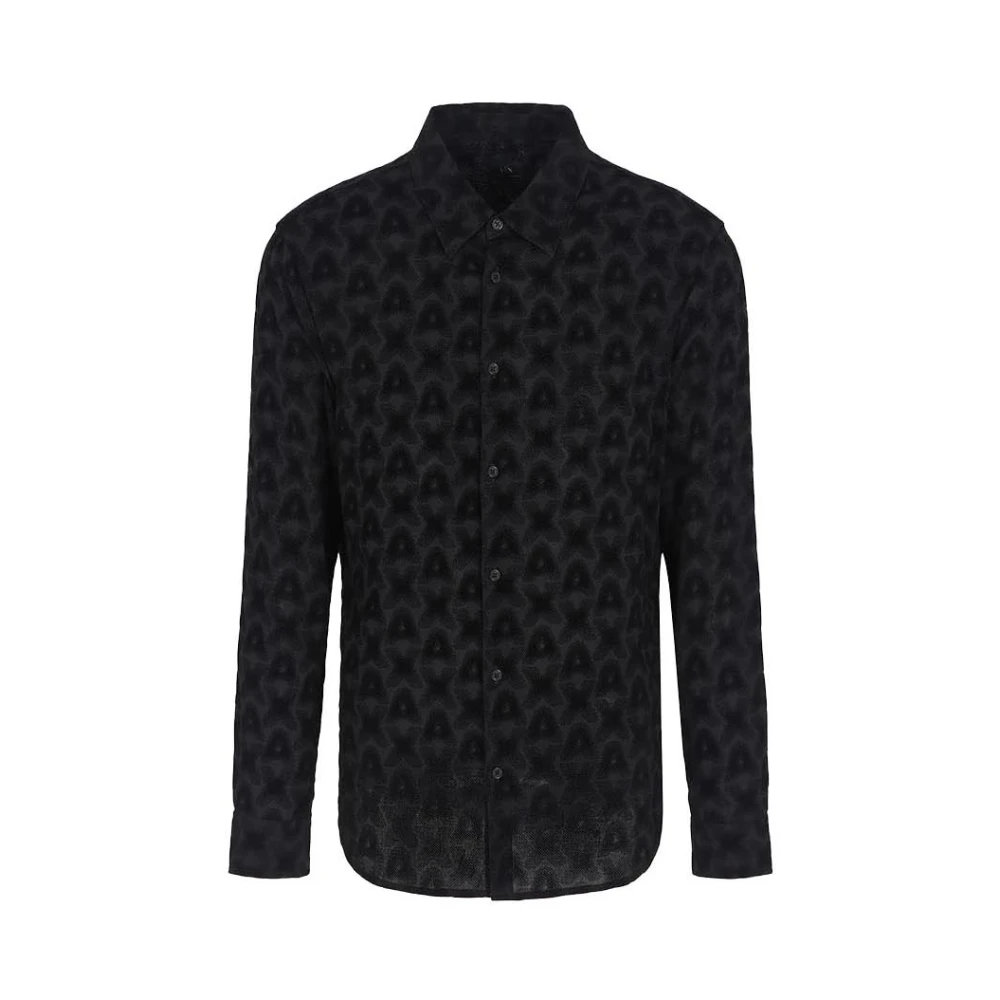 Armani Exchange Slim Fit Overhemd Black Heren