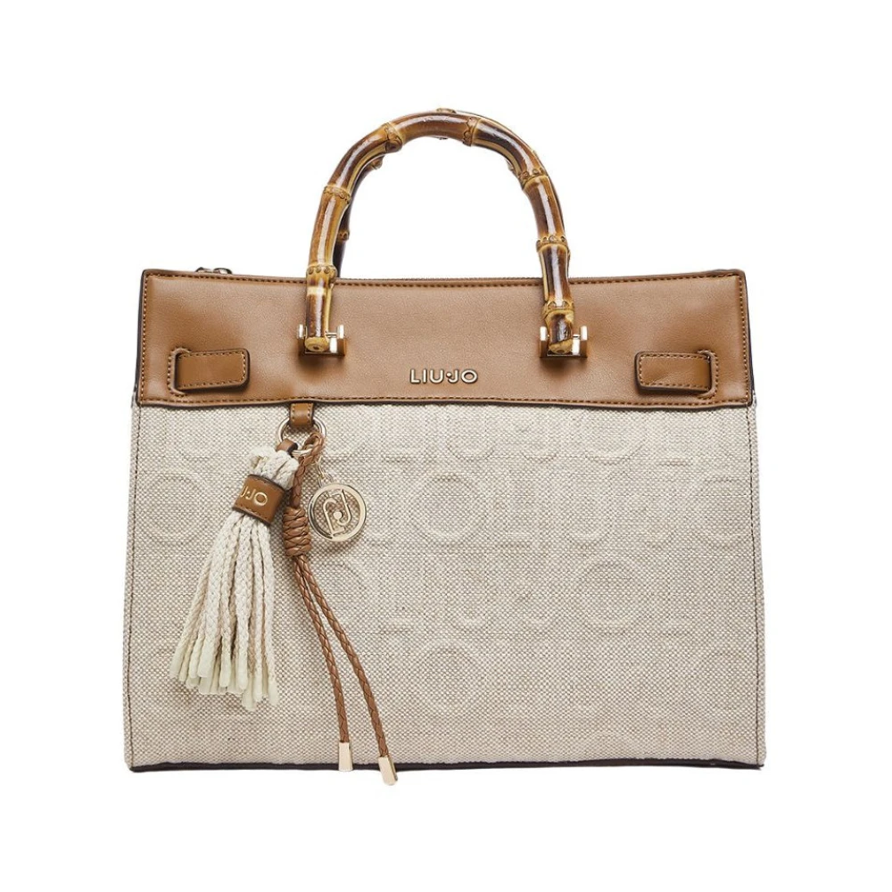 Liu Jo Vrouw Beige Medium Tas Met Bedels