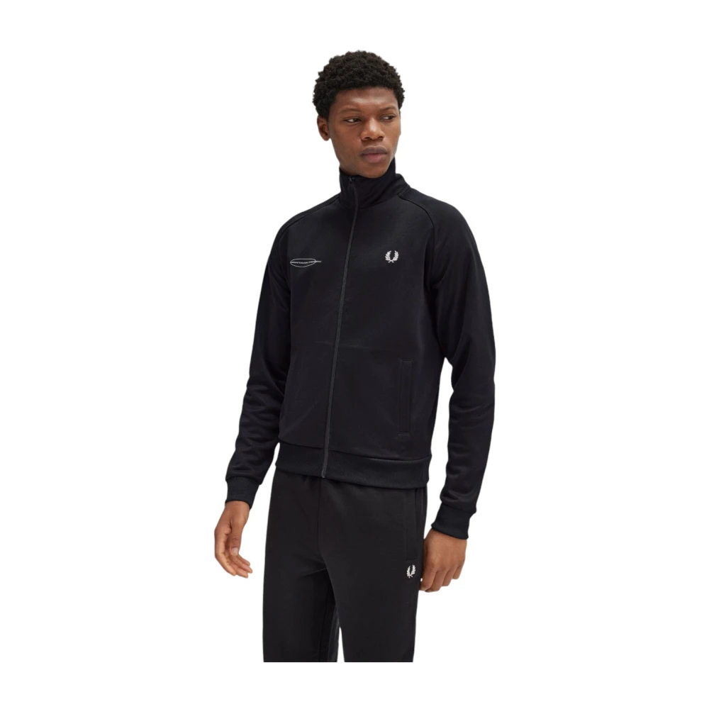 Fred Perry Casual Hoodie Sweatshirt Black Heren