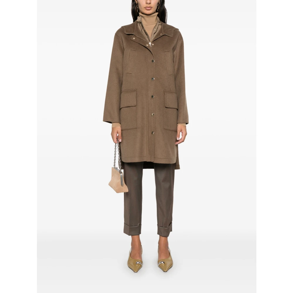 Kaos Gevoerde Parka met Interne Dons Brown Dames