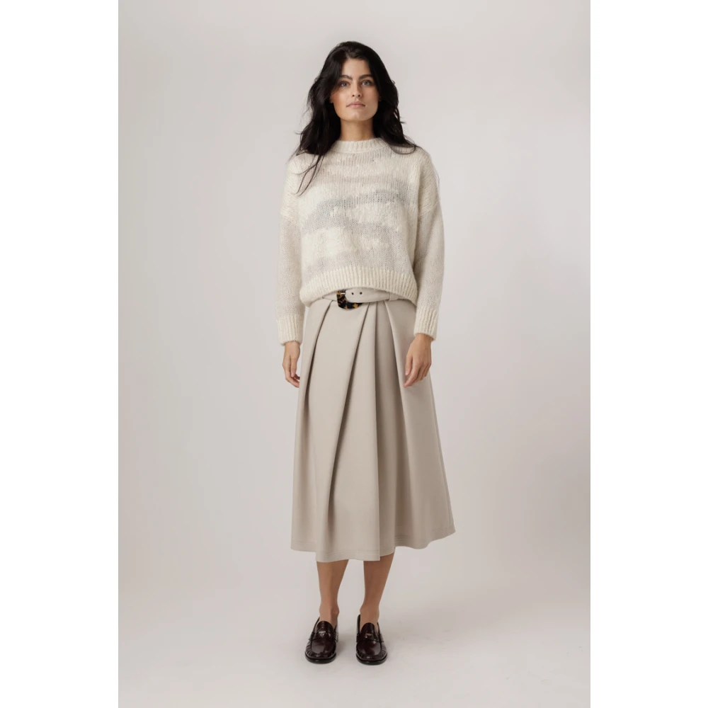 PESERICO Alpaca Wolmix Lurex Trui Beige Dames