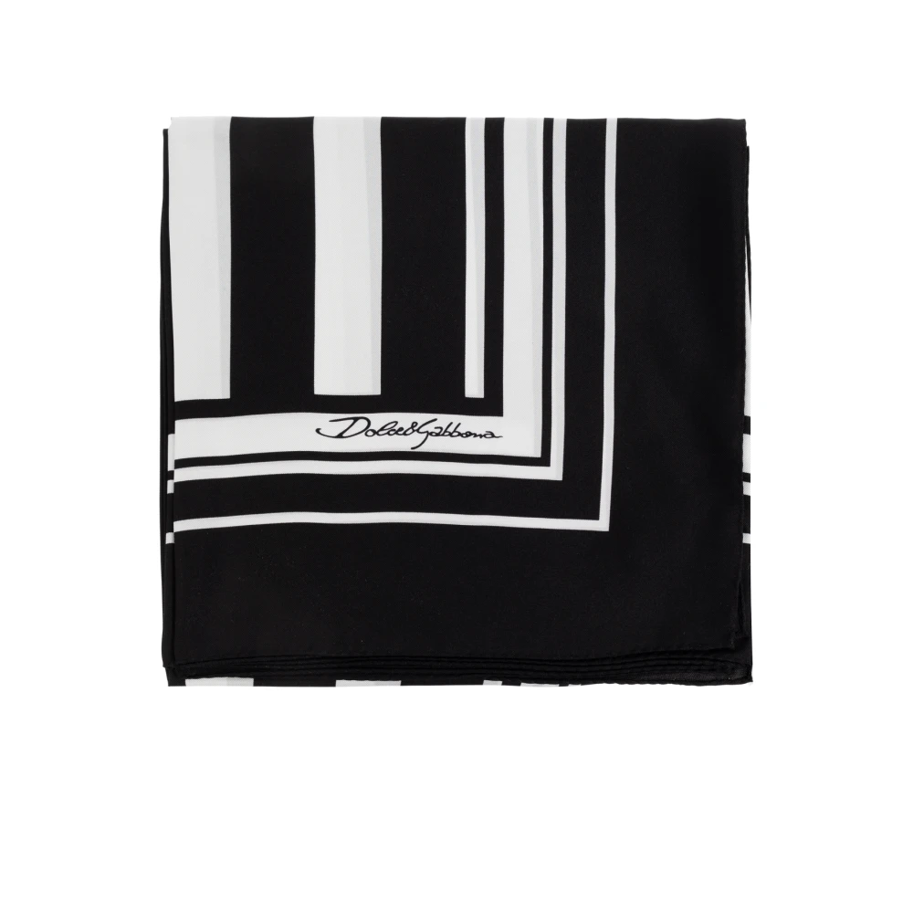 Dolce & Gabbana Mannelijk Zwart Accessoires Heren, One Size, Zijden Sjaal