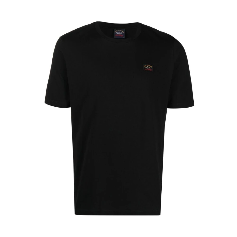 PAUL & SHARK Logo Patch Katoenen T-Shirt Black Heren