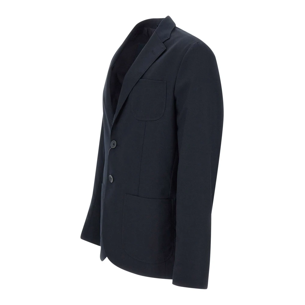 Herno Blauwe Blazer met Logo Knopen Blue Heren